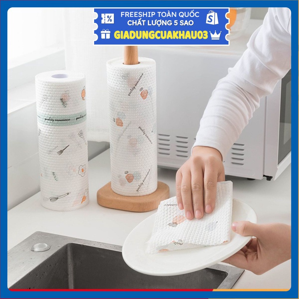 Giấy Lau Đa Năng - Khăn Lau Bếp, Lau Tay 220 Tờ 1 Cuộn Thông Minh Có Thể Giặt Được