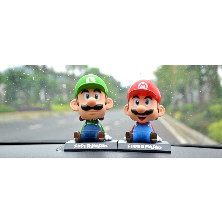 Mô Hình Nhân Vật Mario Lắc Đầu 10cm Trang Trí Xe Hơi