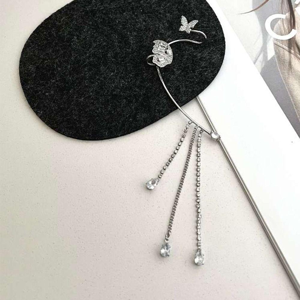 LOMBARD Khuyên Vành Tai Hình Bướm Lấp Lánh Thời Trang Cho Nữ