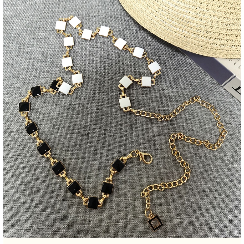 Đai váy Belt Xích 2 mặt Hình vuông cao cấp