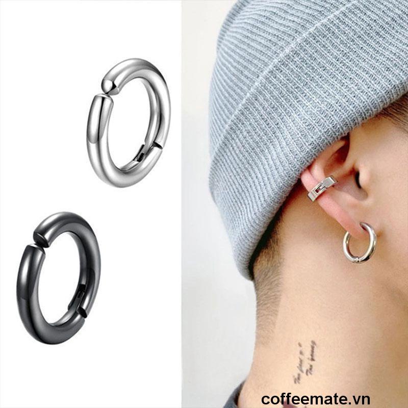 ⚡Bông Tai Tròn Bằng Thép Titan Màu Bạc Hàn Quốc Cho Cặp Đôi