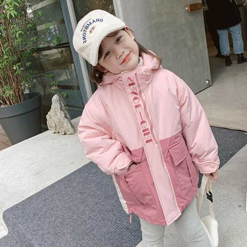 Áo Khoác Thể Thao Đệm Bông Dày Phong Cách Mới Thời Trang Thu Đông Cho Bé Gái