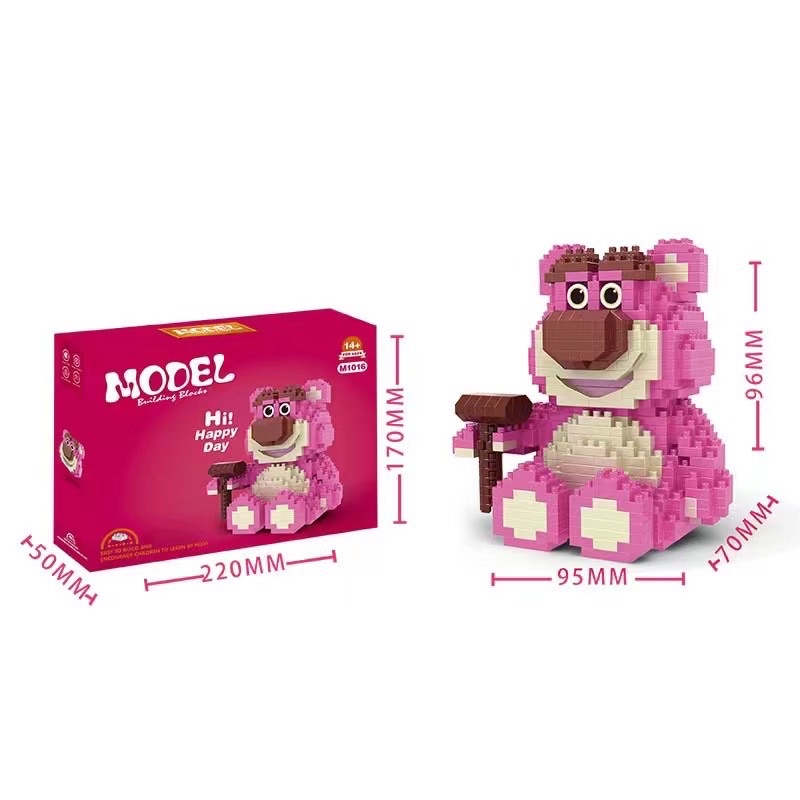 Đồ Chơi Lắp Ráp Gấu Dâu Lotso Bear Nhiều Mẫu Dễ Thương Cho Bé