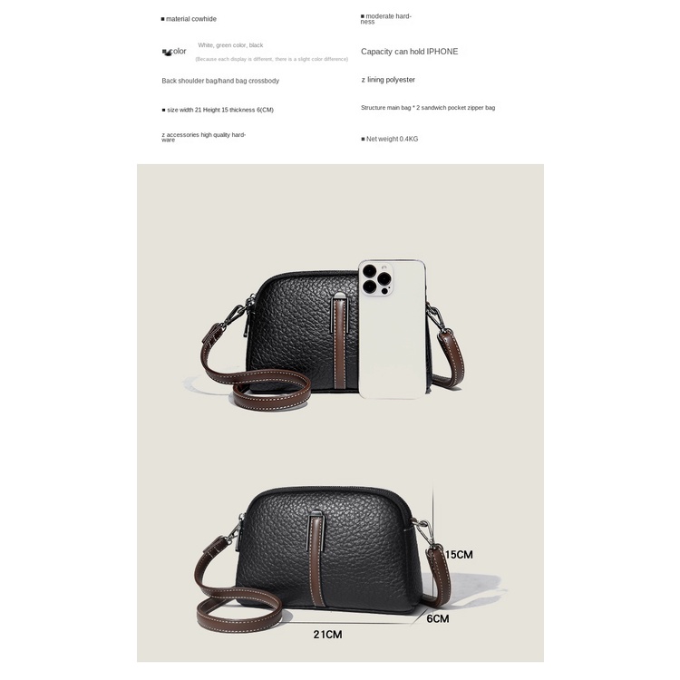 Túi Xách Da Bò Thật Hai Lớp Thời Trang Mới 2023 Dễ Phối Đồ Cho Phụ Nữ Trung Niên