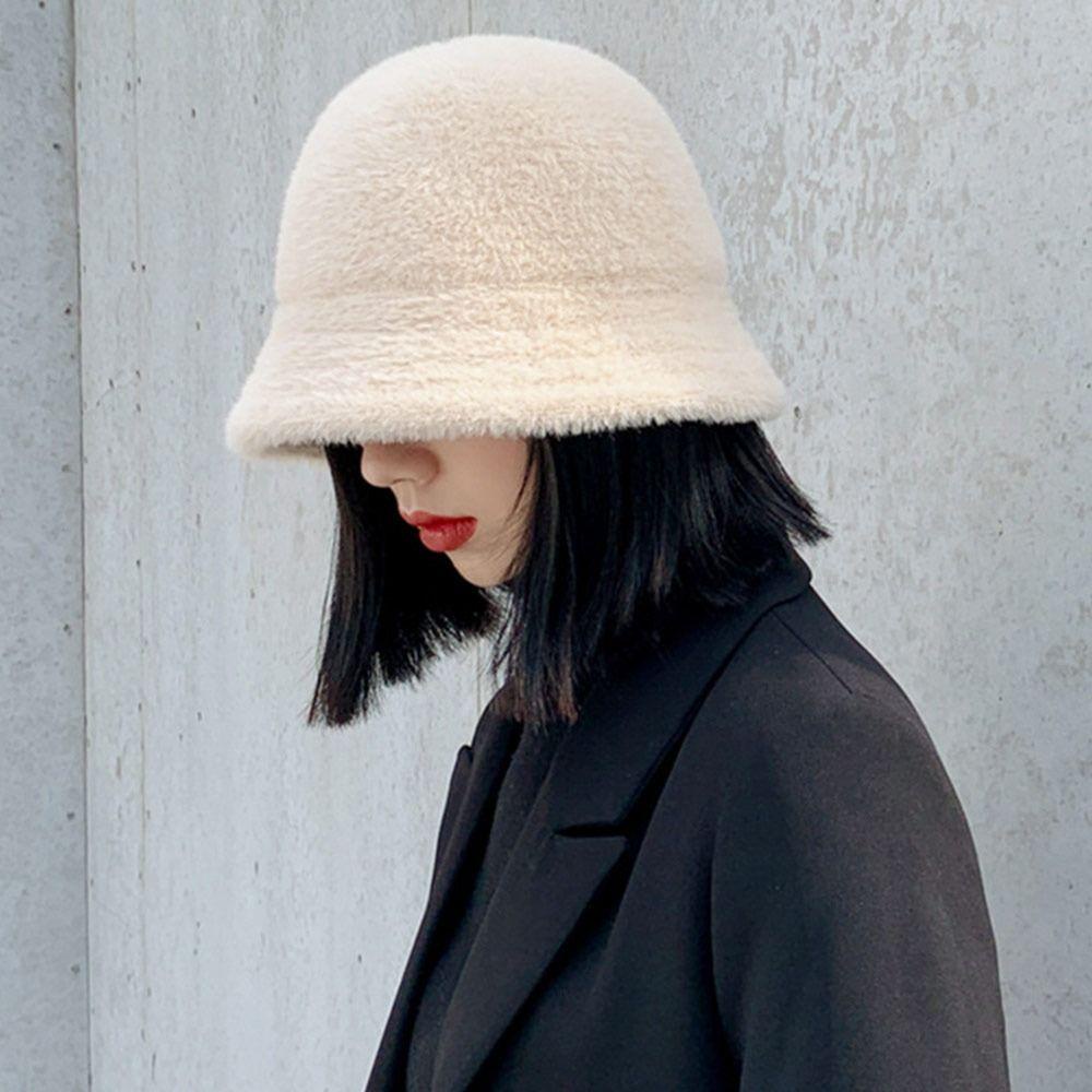 Mũ Bucket Giả Lông Thú Ấm Áp Thời Trang Mùa Đông