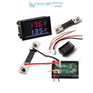 Đồng hồ đo dòng và áp 100A +điện trở shunt, đo dòng và áp 10A
