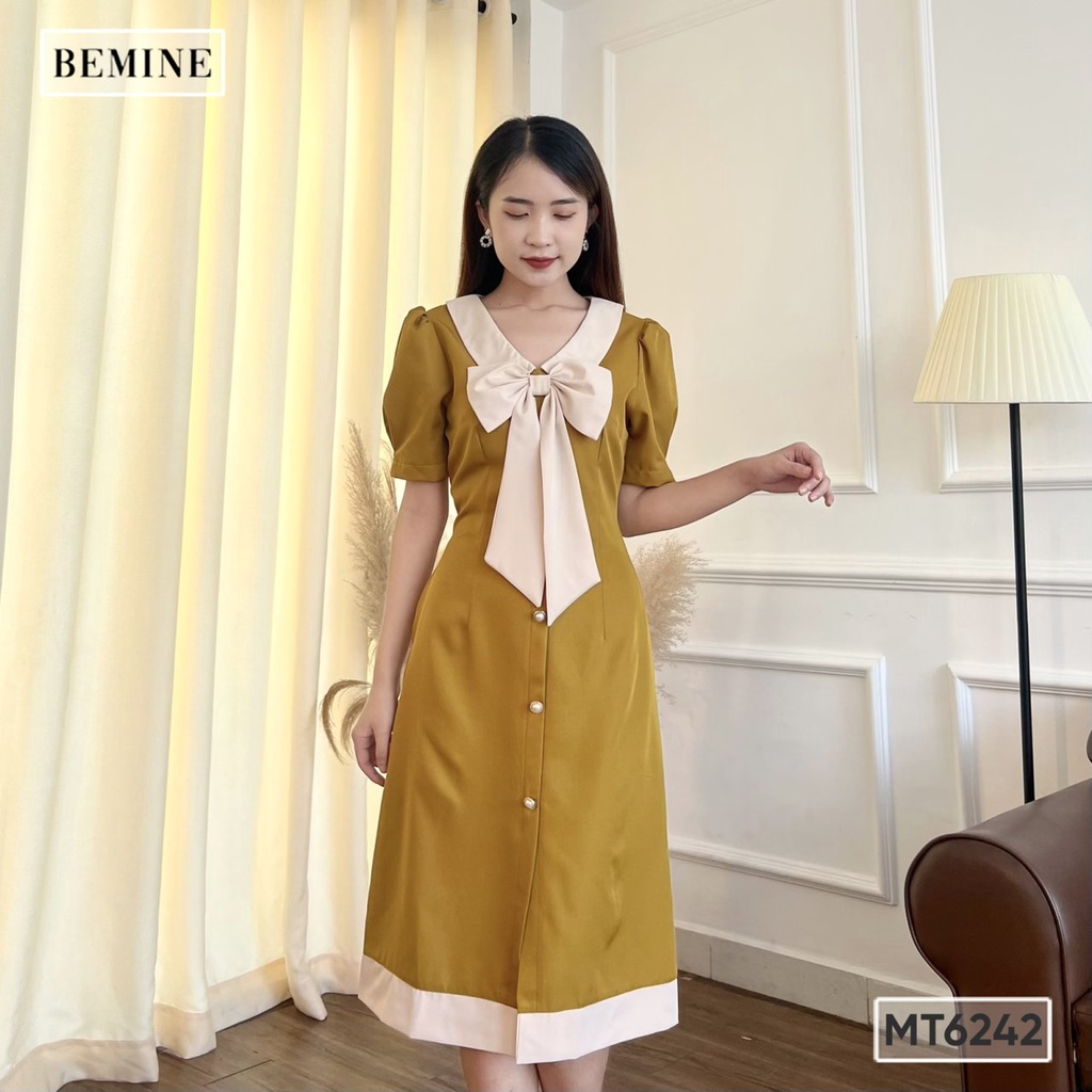 Đầm nơ phối viền lai BEMINE MT6242