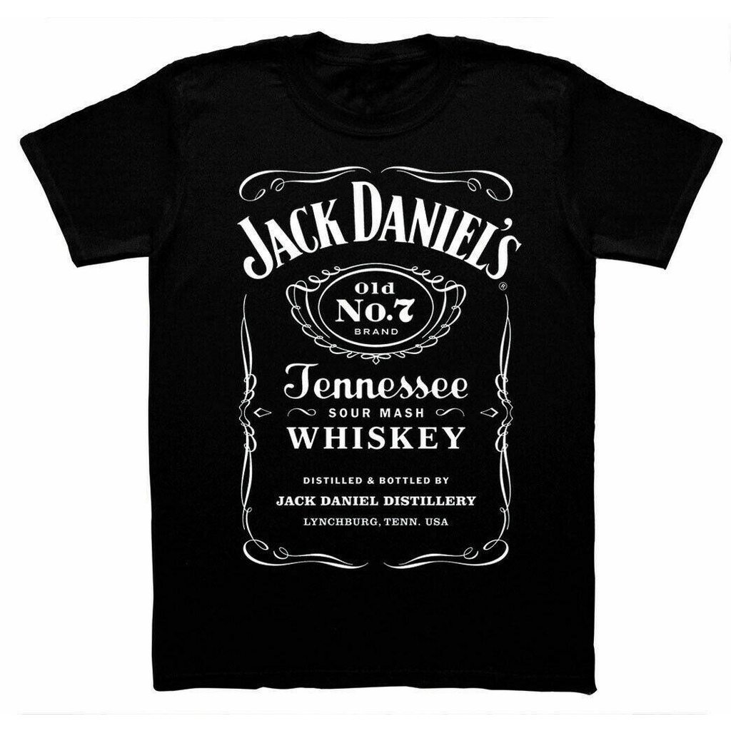 Áo thun Cotton Jack Daniels Cổ điển màu đen Unisex cổ chữ O đen TOP TEE