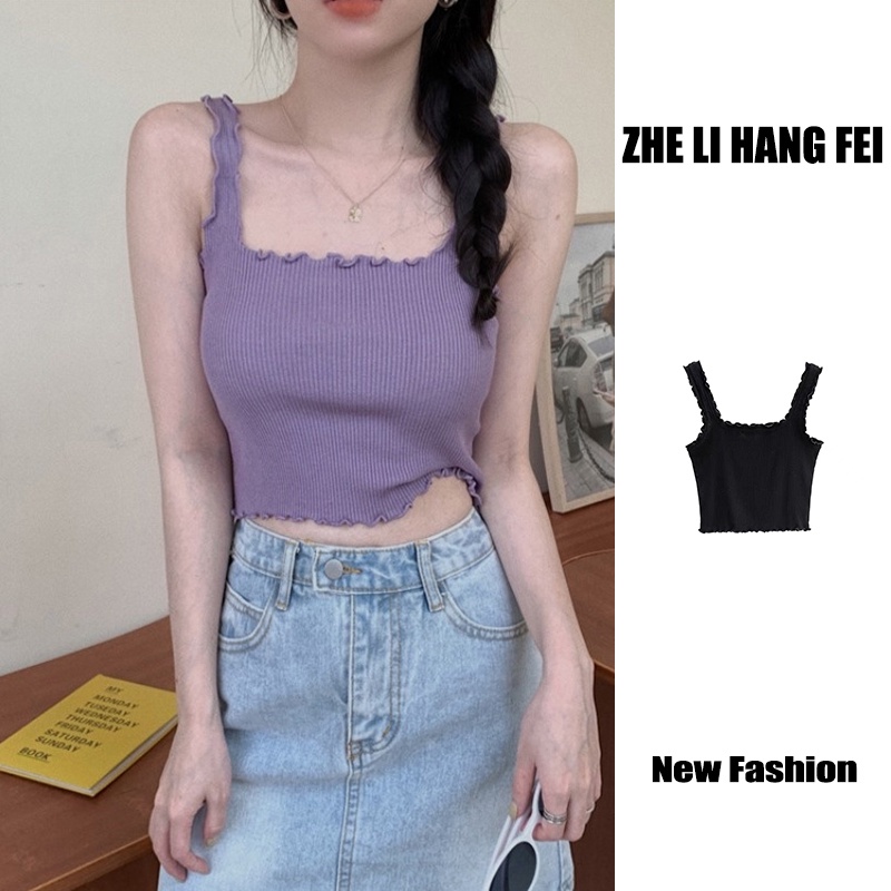 ZHELIHANGFEI Áo Dệt Kim Sát Nách Hở Eo Quyến Rũ Thời Trang Cho Nữ