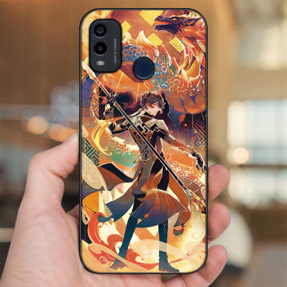 Ốp lưng Nokia G11 Plus viền đen in hình Zhongli Genshin Impact