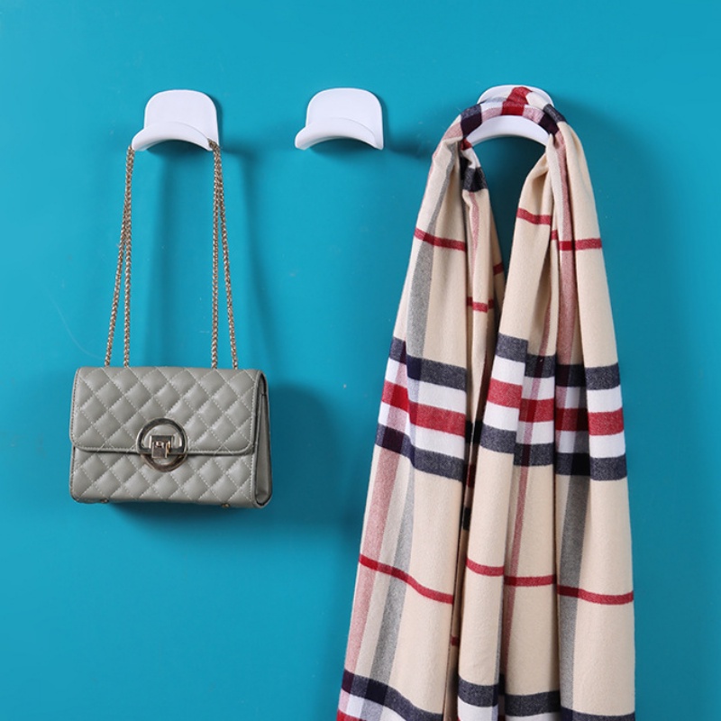 Giá Đỡ Treo Túi Xách / Mũ / Khăn Tắm Chịu Lực Mạnh Chống Thấm Nước Màu Trắng Tiết Kiệm Không Gian