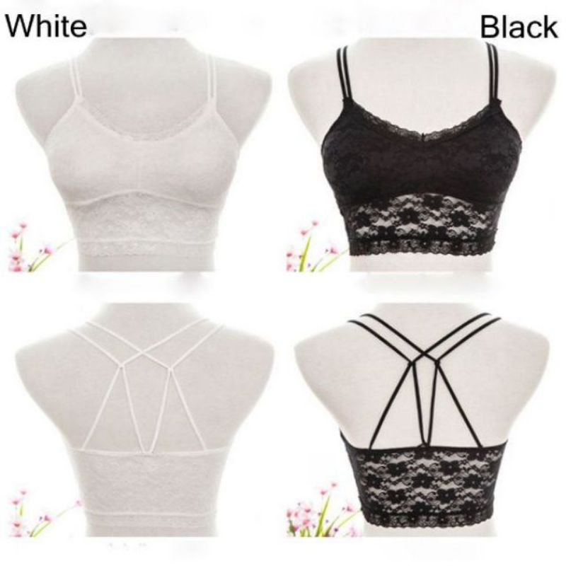 BRA REN CHÉO LƯNG (mã 561), Màu trắng, Dưới 52kg