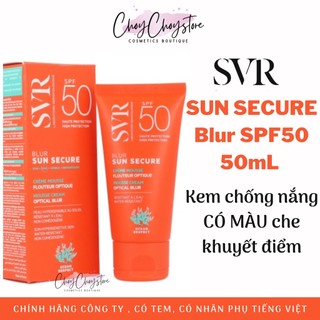 Kem chống nắng svr sun secure blur spf50 50ml - kem chống nắng svr có màu che khuyết điểm