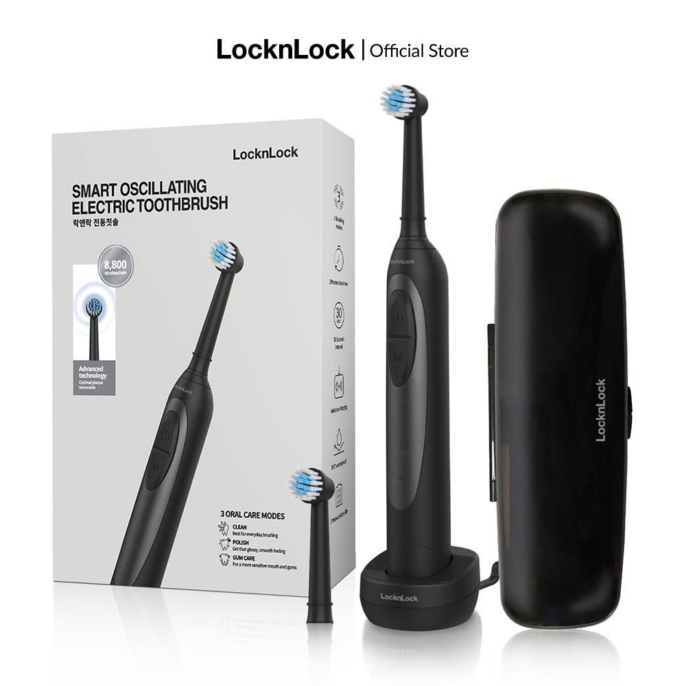 Bàn chải điện Smart oscillating electric toothbrush Lock&lock - Màu đen - ENR626BLK