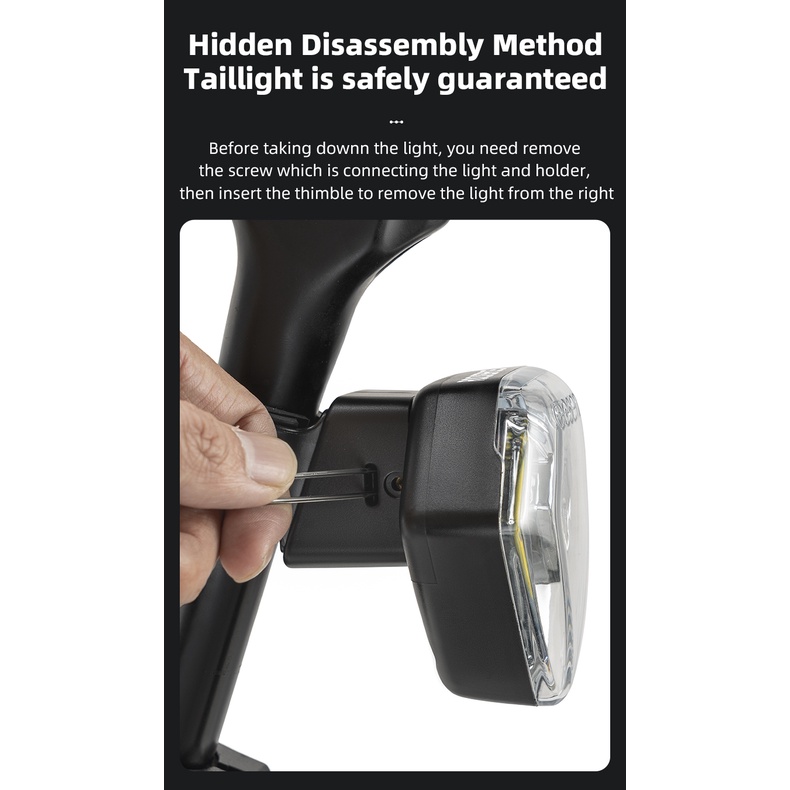 Rockbros Đèn Đuôi Xe Đạp Điều Khiển Từ Xa Không Dây 1000 Mah Chống Nước Ipx7 Chống Sốc Sạc Lại Type C