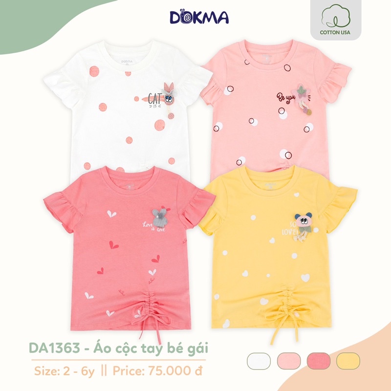 Áo cộc tay bé gái Dokma DA1363