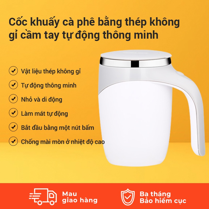Cốc Khuấy Cà Phê Tự Động Thông Minh Bằng Thép Không Gỉ