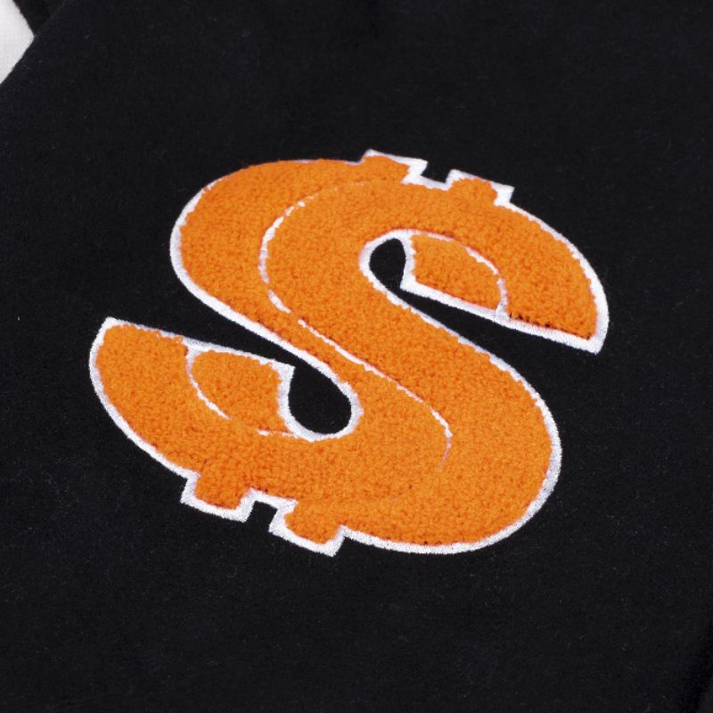 Áo khoác Bomber cúc bấm Local Brand, chất liệu Dạ cao cấp Unisex - STILL BE FRIEND VARSITY IN BLACK