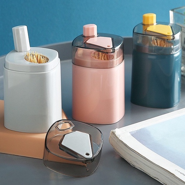 Lọ Đựng Tăm Mẫu Mới Siêu Sang, Bấm Nút Tự Động Lấy Tăm 88354 Tiện Ích Việt Nam 99