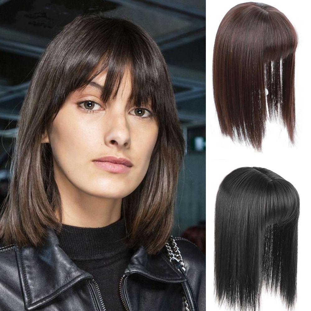 Tóc Mái Giả Xoăn 3D Bằng Sợi Tổng Hợp Màu Trắng Chịu Nhiệt Độ Cao Dành Cho Nối Tóc