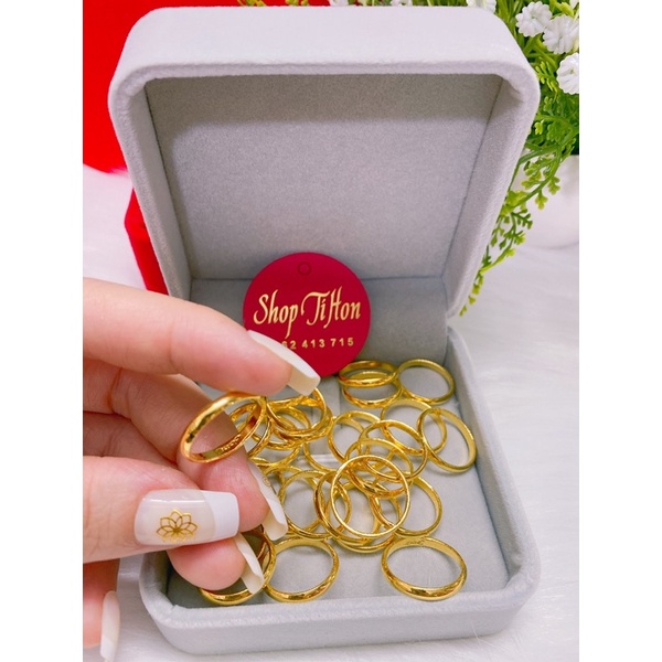 Nhẫn trơn loại 5 phân mạ vàng 24 khắc 9999