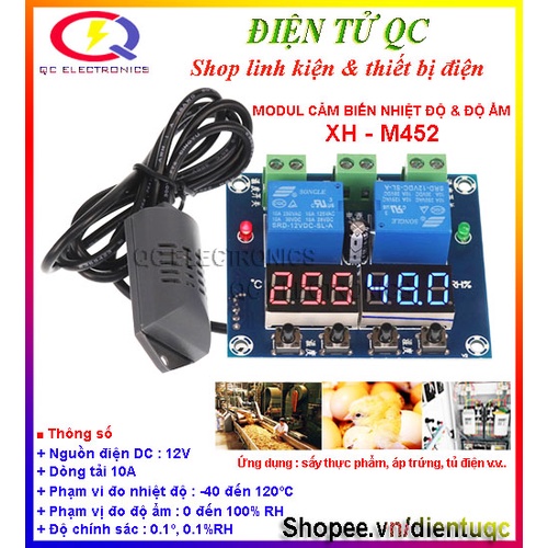 Mạch cảm biến nhiệt độ và độ ẩm có led hiểu thị XH-M452