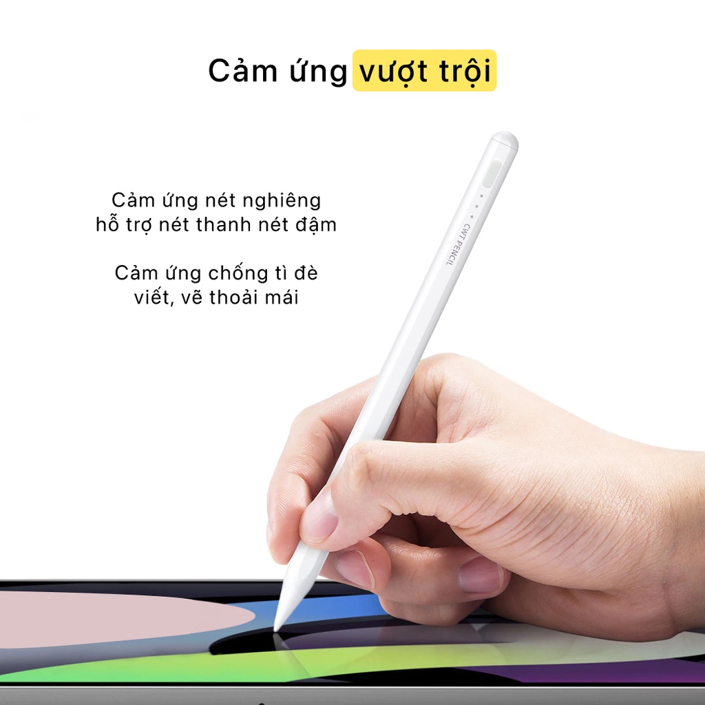 [IN TÊN MIỄN PHÍ] Bút cảm ứng CHILL WITH TATTY CWT pencil 2.0 hỗ trợ cảm ứng chống tì đè, sạc nhanh, nét thanh đậm