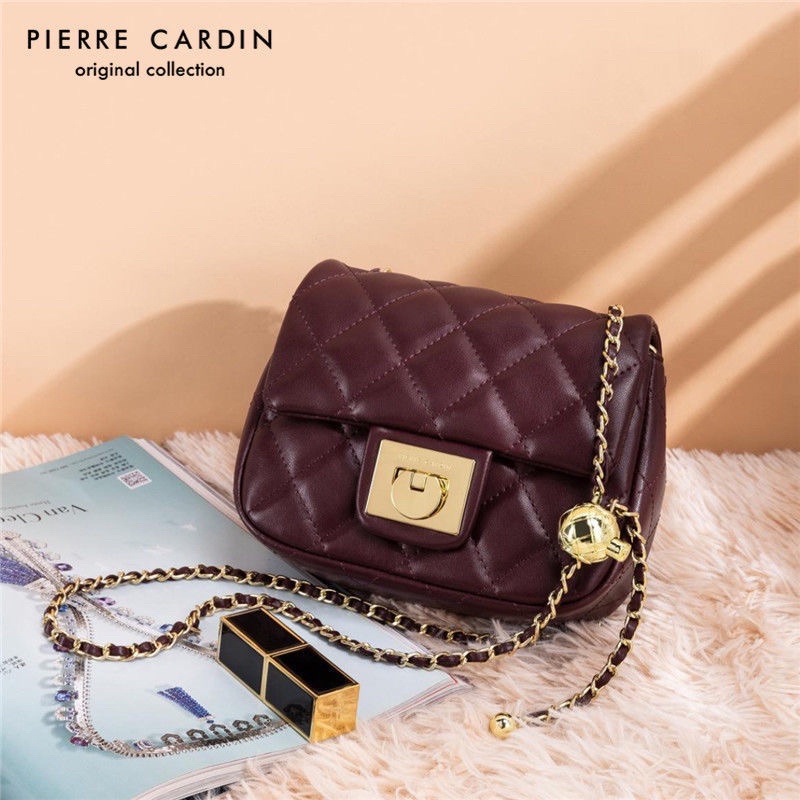 Túi Pierre Cardin chuông dây da phối xích - Hàng chính hãng