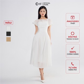 Đầm Nữ 𝐂𝐂𝐇𝐀𝐓 Bổ Mảnh Eo Nhún Dáng Xòe Chất Voan Cao Cấp 62VNV2029XT