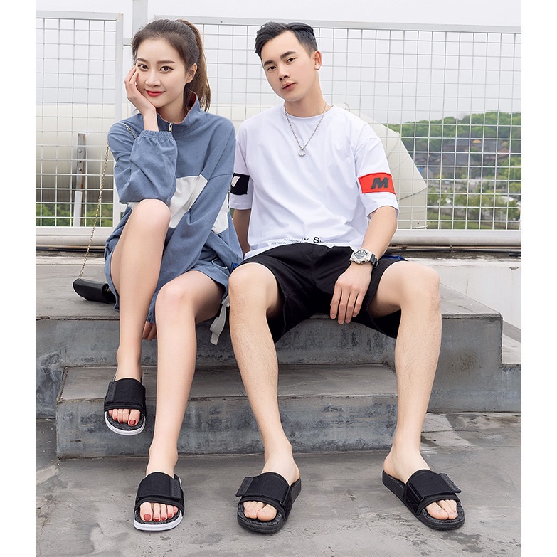 Dép Quai Ngang Khóa Dán Chống Trượt Thời Trang Mùa Hè Cho Cặp Đôi