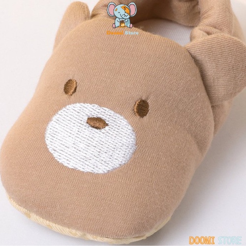 Giày Tập Đi Cotton Hình Gấu Nâu Siêu Đáng Yêu Cho Bé Từ 0-1 tuổi Doomi Store - SP269