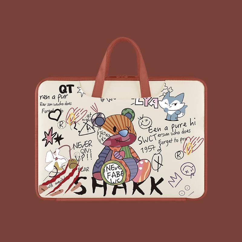 Túi Đựng laptop 14-inch Apple Macbook pro13 Huawei glory 16.1 Hình Gấu Dễ Thương