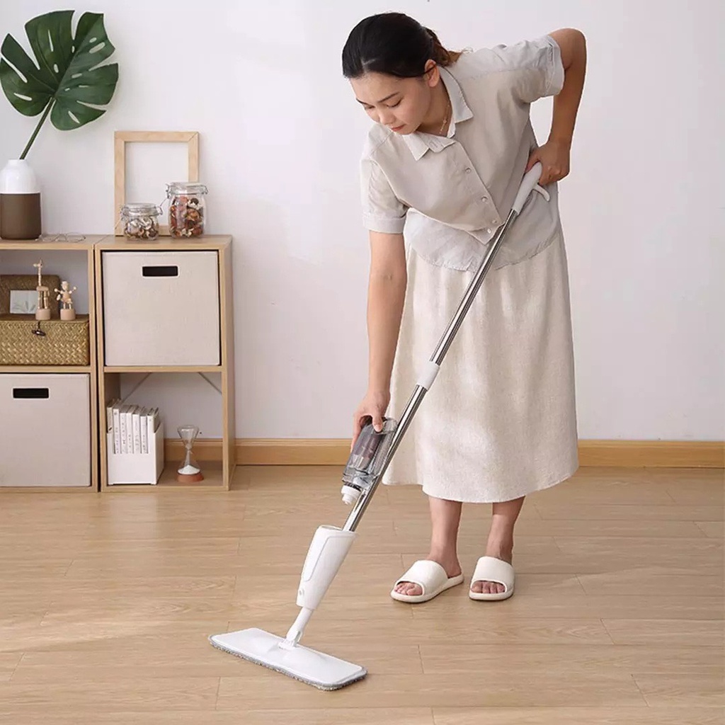 Cây lau nhà phun sương thông minh, chổi lau nhà tự vắt dễ dàng với 2 trong 1 đầu quay 360 độ cây lau nhà xịt nước