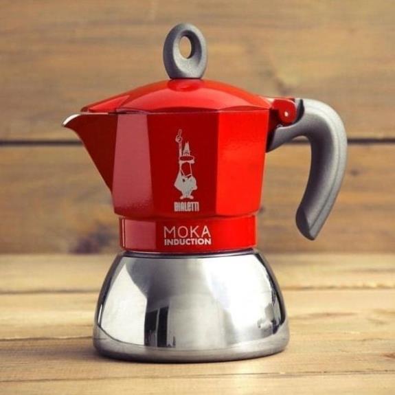 ẤM PHA CAFE BIALETTI MOKA EXPESSO ITALY 4 CỐC MẦU ĐỎ SIÊU ĐẸP - HANGDUC88