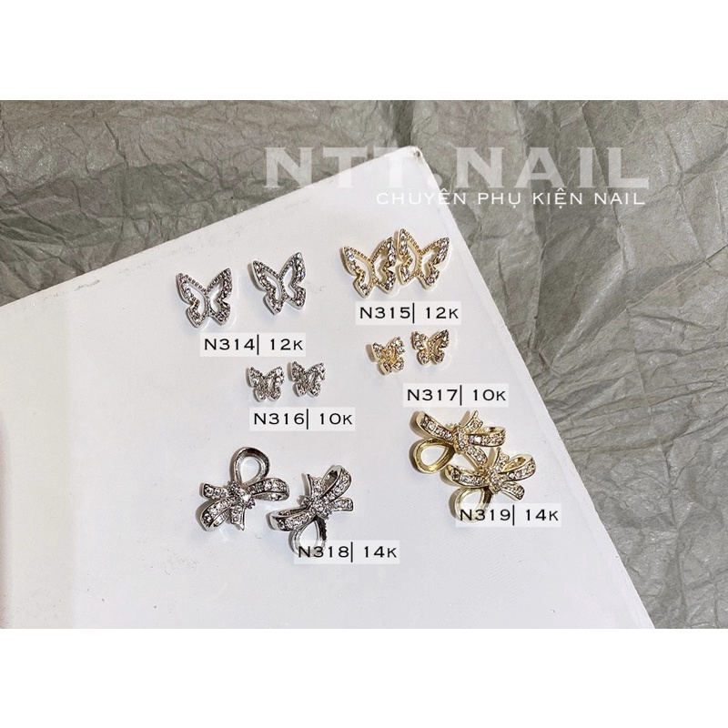 [phụ kiện nail chính hãng] charm B đính móng tay