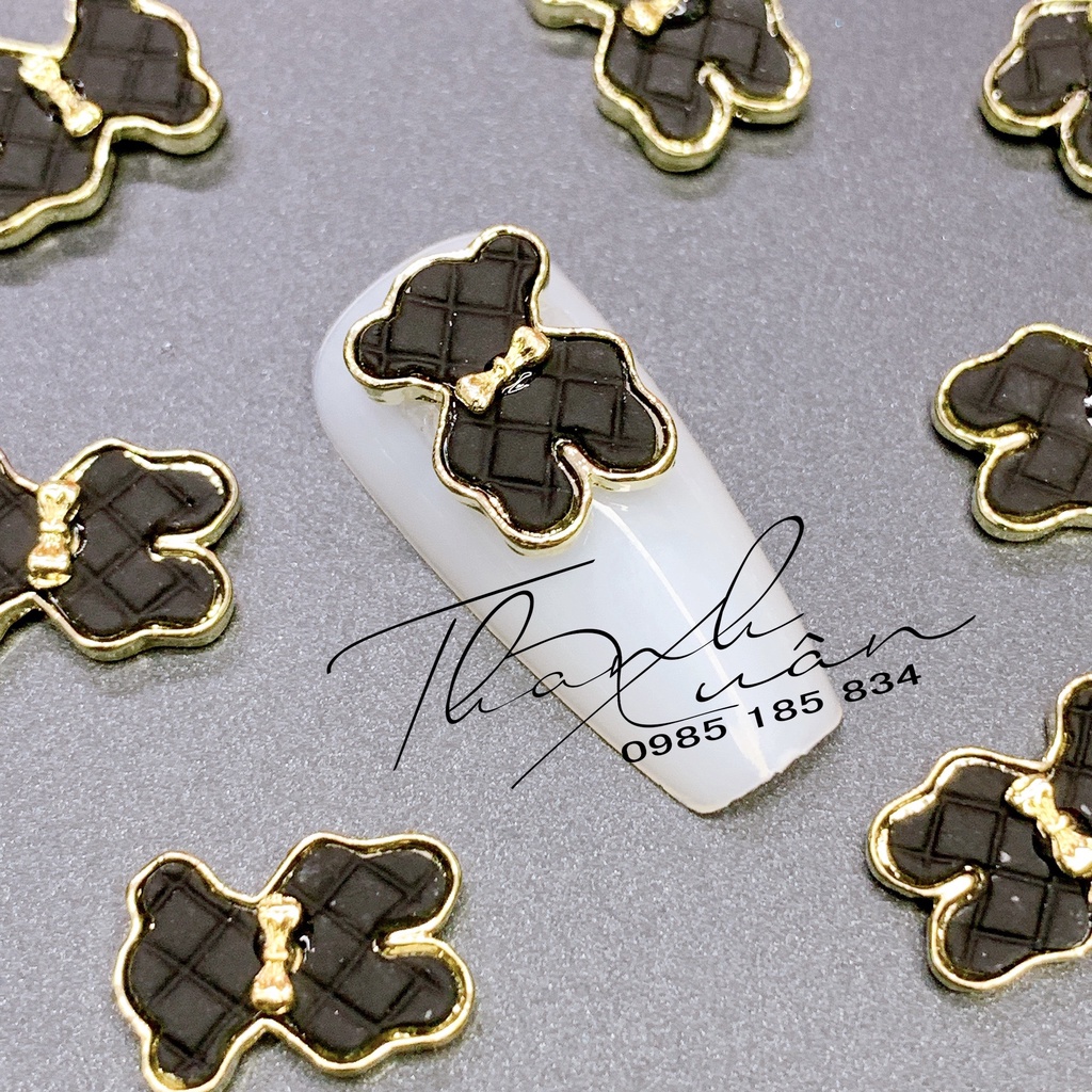 [charm nail] charm gấu đen cao cấp