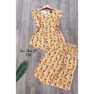 Đồ bộ tole lanh lửng tay cánh tiên