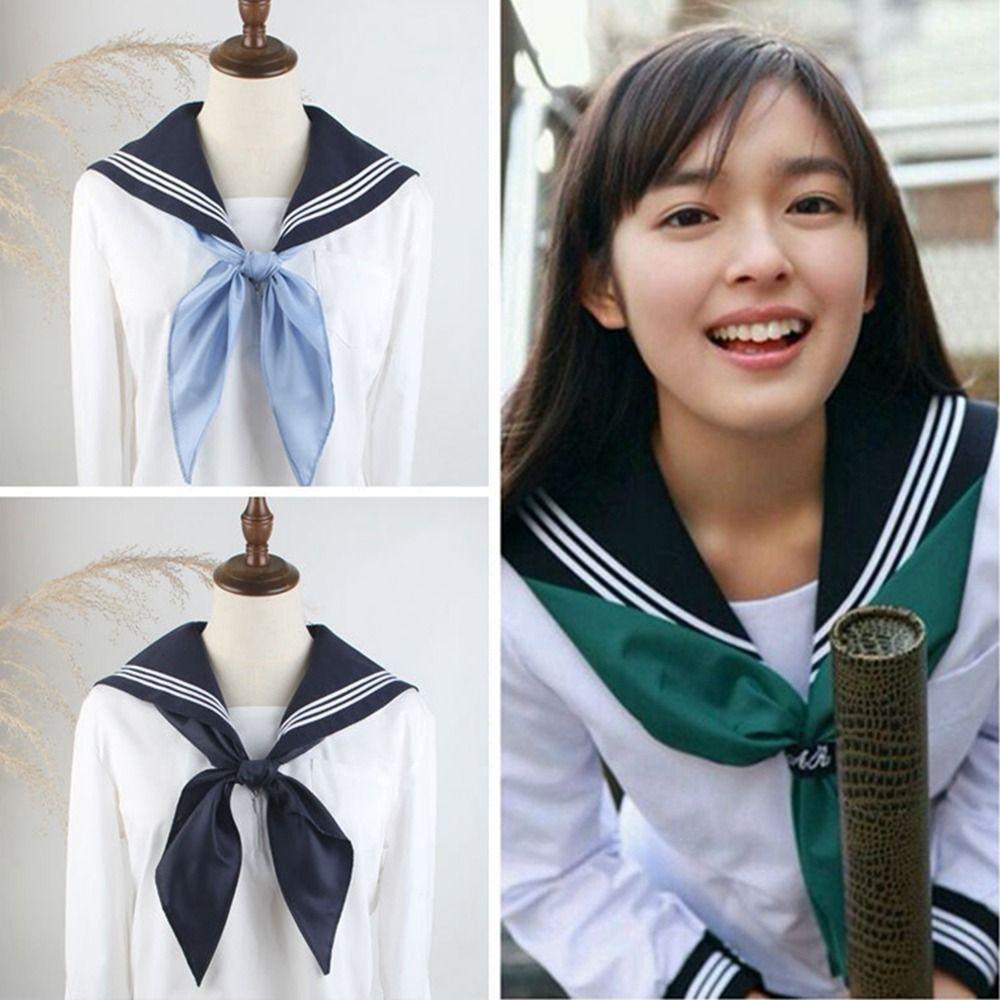 Fallforbeauty Khăn Quàng Cổ Thắt Nơ Đồng Phục Nữ Sinh Nhật Bản