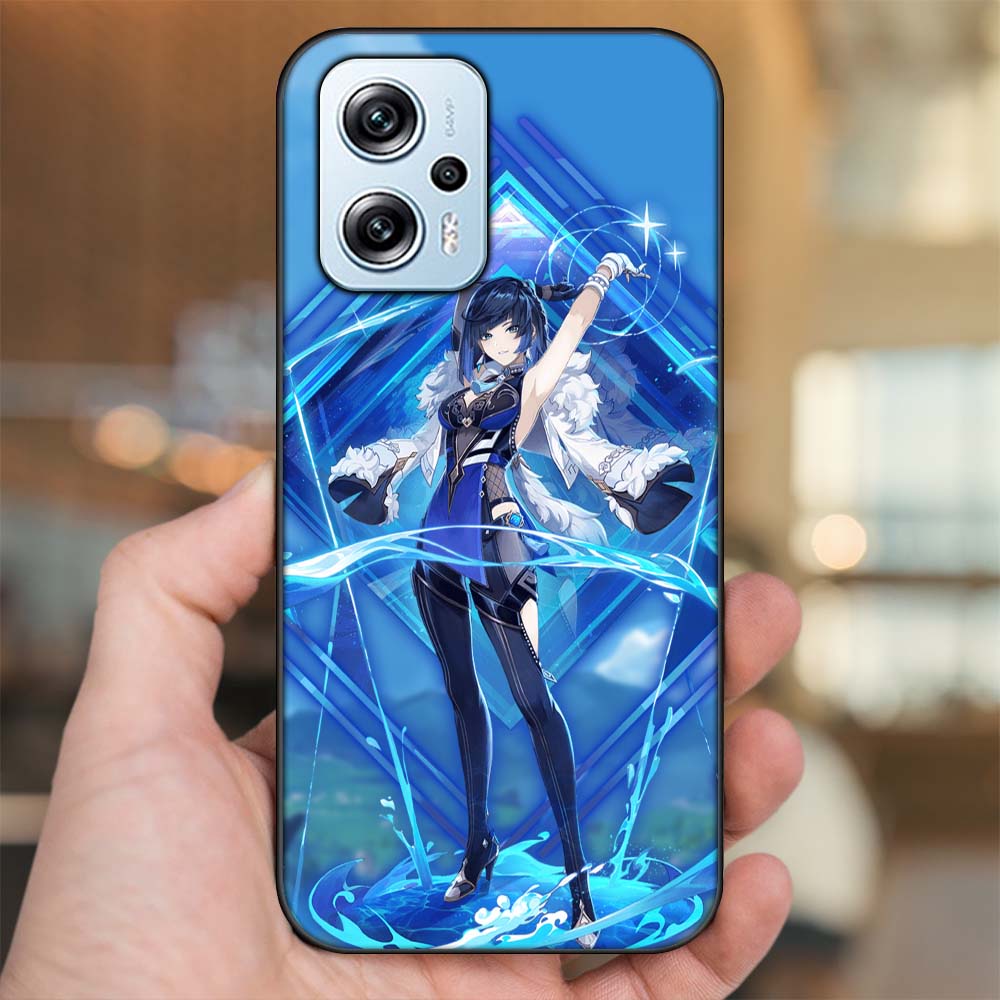 Ốp lưng Poco X4 GT viền đen in hình Yelan Genshin Impact