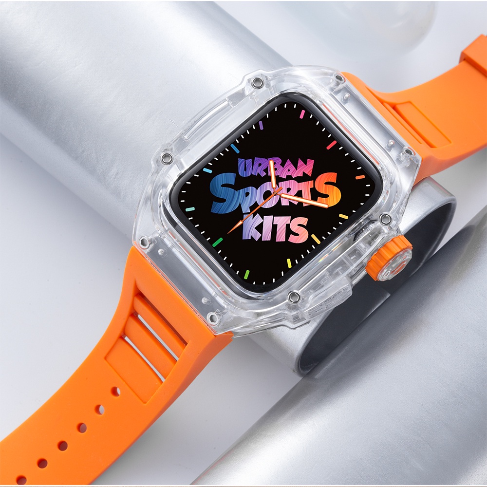 Dây Đeo Đồng Hồ Bằng Silicone Trong Suốt Cho iWatch Series 8 7 6 5 4 SE 45mm 44mm