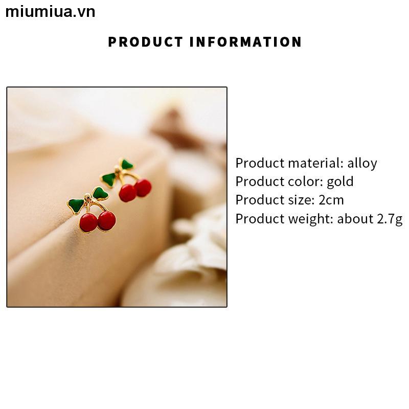miumiuaBông Tai Hình Quả cherry Nhỏ Nhắn Dễ Thương Dành Cho Nữ