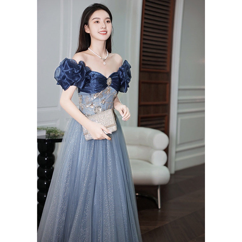 Pháp Dự Tiệc Dạ Hội Chủ Nhà Mới Hiệu Suất Sinh Viên Phù Dâu Thời Trang Ôm Dáng Dài Đầm Dự Tiệc