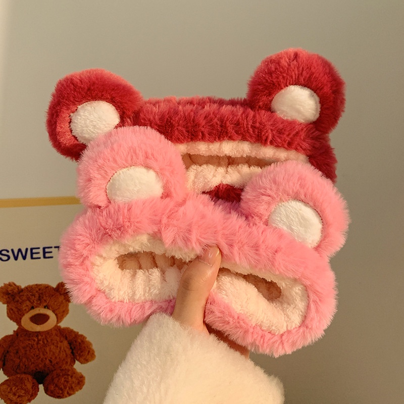 Băng Đô Cài Tóc Hình Gấu / Dâu Tây Dễ Thương Thời Trang Thu Đông Cho Nữ