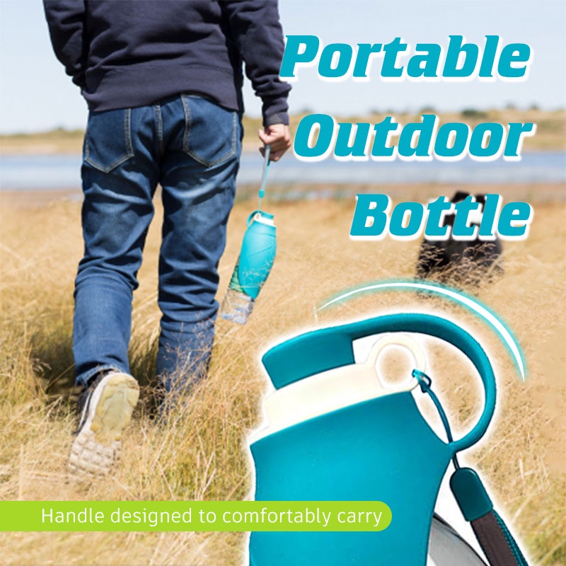 HamshMoc Bình Uống Nước Cho Thú Cưng Bằng Silicone 580Ml