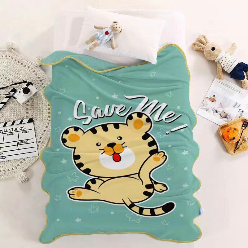 Chăn Lông Tuyết Cho Bé Đi Học,Chất Tuyết Nỉ Nhung Mềm Mịn  KT 1mx1m4