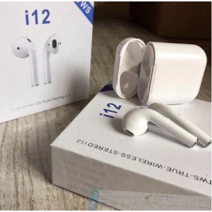 Tai Nghe Bluetooth I12 TWS 5.0 Không Dây Có Đế Sạc Cảm ứng Vân Tay  Tayhai627