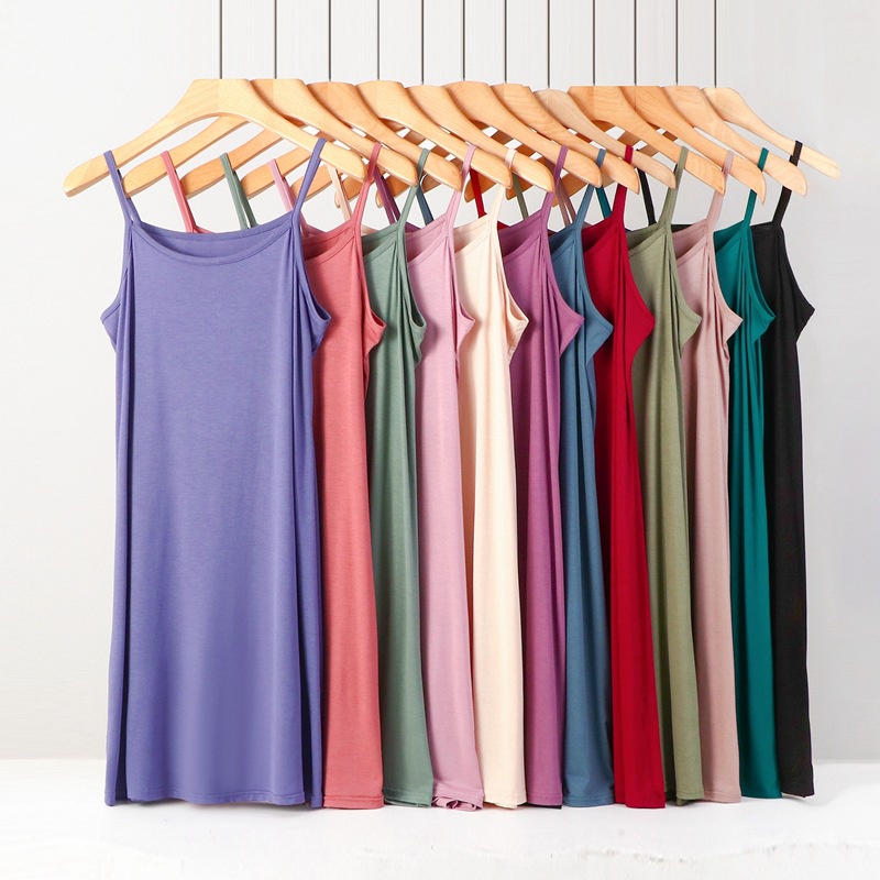 Đầm Ngủ Cotton Dáng Rộng Màu Trơn Thoải Mái Thời Trang Mùa Hè Cho Nữ 65-105kg