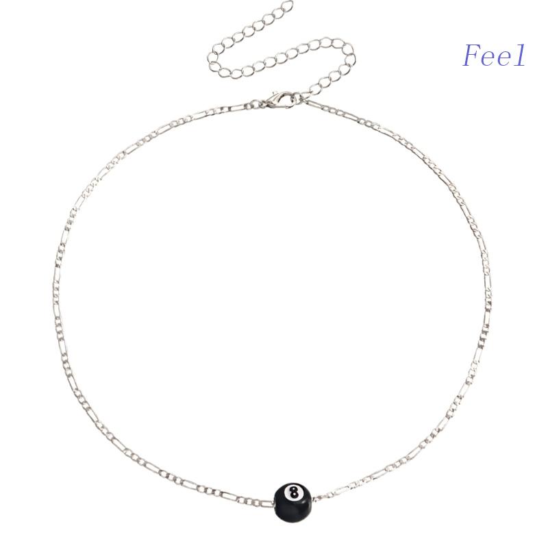 Dây Chuyền Mặt Số 8 Màu Đen May Mắn