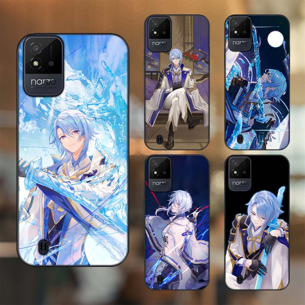 Ốp lưng Realme Narzo 50i viền đen in hình Kamisato Ayato Genshin Impact