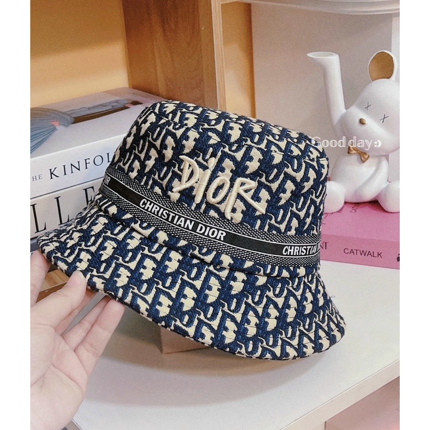 Nón thời trang, Mũ Bucket vành tròn DI.OR vải Kaki dày thời trang NEW 2023